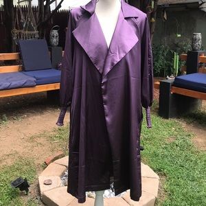Women's Upper West Side Satin Jacket - Plum Top
